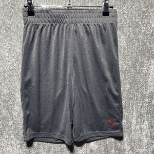 Puma Boys Athletic Shorts Size Medium 10-12 Heathered Gray Lightweight Breathabl